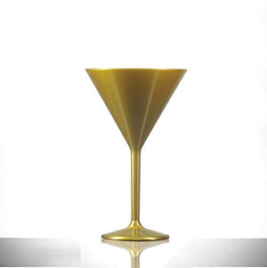 Premium Polycarbonate Gold and Silver Party Drinkware Set with 12x Champagne Flutes and 12x Martini Glasses (Set of 24)