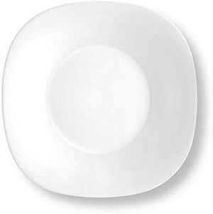 Bormioli Rocco Parma Soft Square Dinner Service Set with Extra-Large Rectangular Dinner Plates (18 Pieces)