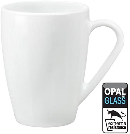 Large White Glass Coffee/Tea/Latte Mugs 32cl (11¼ oz)