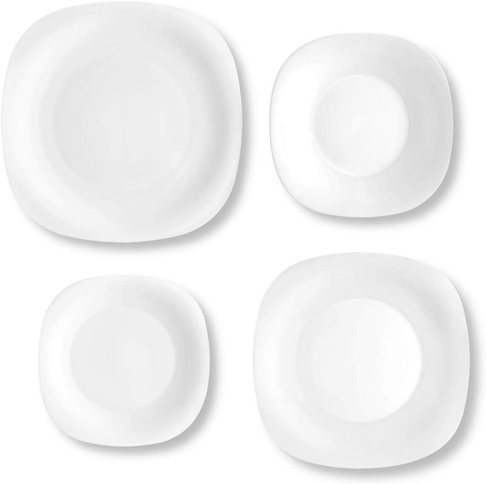 Bormioli Rocco Parma Soft Square Complete Dinner Service Set (24 Pieces)