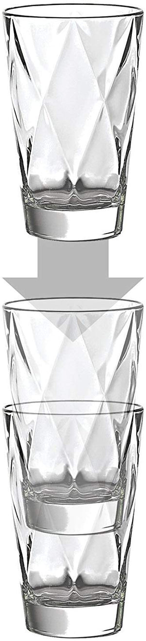 Concerto Highball/Mixer Glasses with Harlequin Design (41cl) (Set of 6)