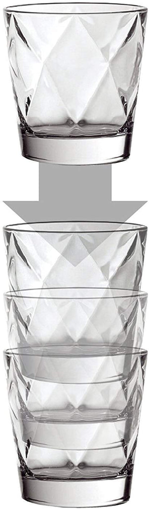 Concerto Short Glass Tumblers with Harlequin Design (37cl) (Set of 6)