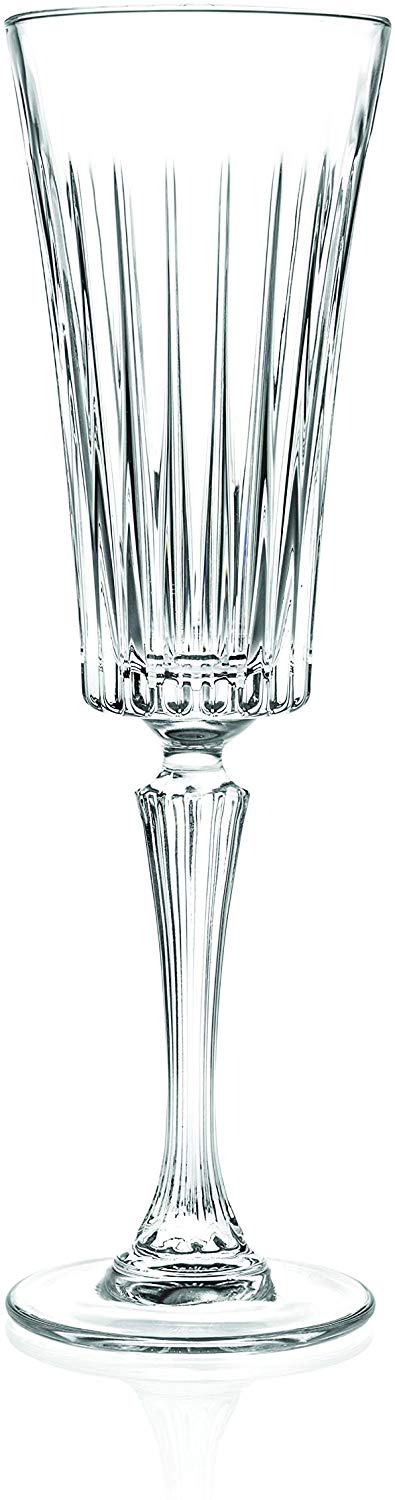 Timeless Italian Crystal Champagne Flutes (21cl) (Set of 6)