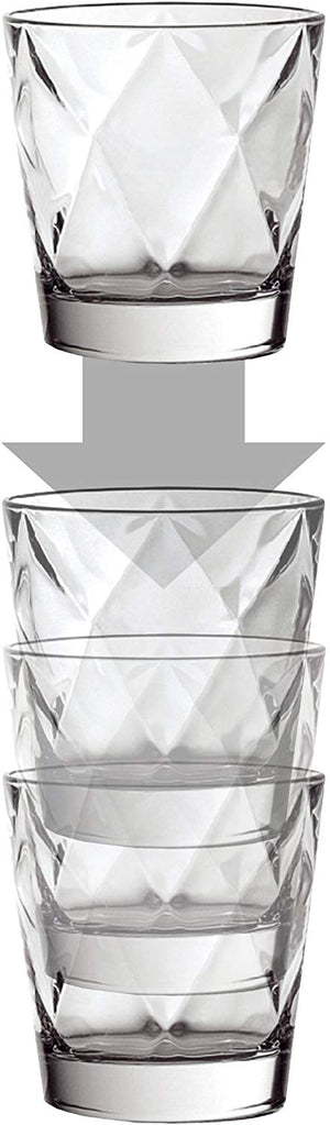 Concerto Short Glass Tumblers with Harlequin Design (37cl) (Set of 4)