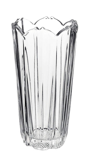 Corolla Italian Glass Vase with Scalloped Rim