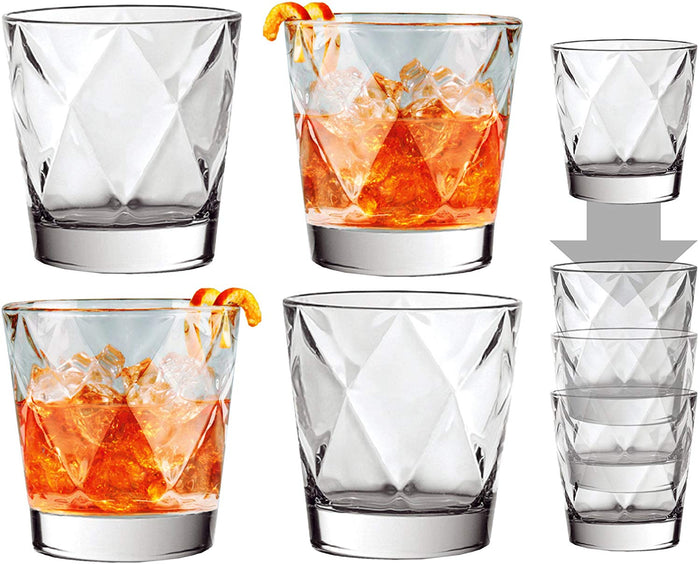 Concerto Short Glass Tumblers with Harlequin Design (37cl) (Set of 4)