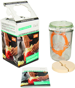 Le Parfait '3 in 1' Starter Kit - Fermentation/Preservation/Storage Jar (1000ml)