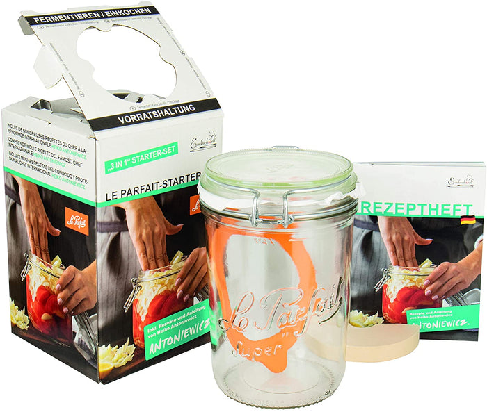 Le Parfait '3 in 1' Starter Kit - Fermentation/Preservation/Storage Jar (1000ml)