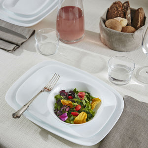 Bormioli Rocco Parma Soft Square Dinner Service Set with Extra-Large Rectangular Dinner Plates (18 Pieces)